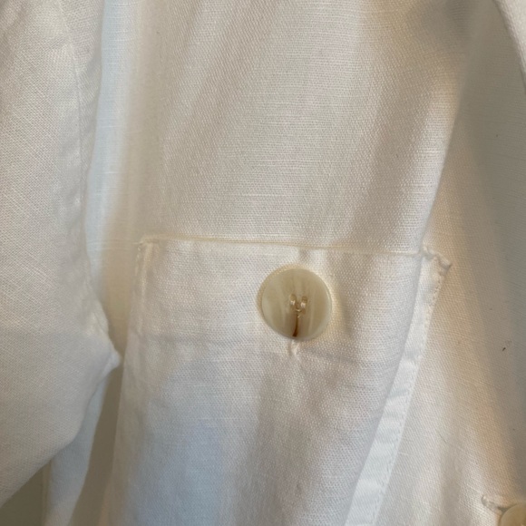 ZARA White Linen blend belted pantsuit jumpsuit romper Size XS - Picture 7 of 11